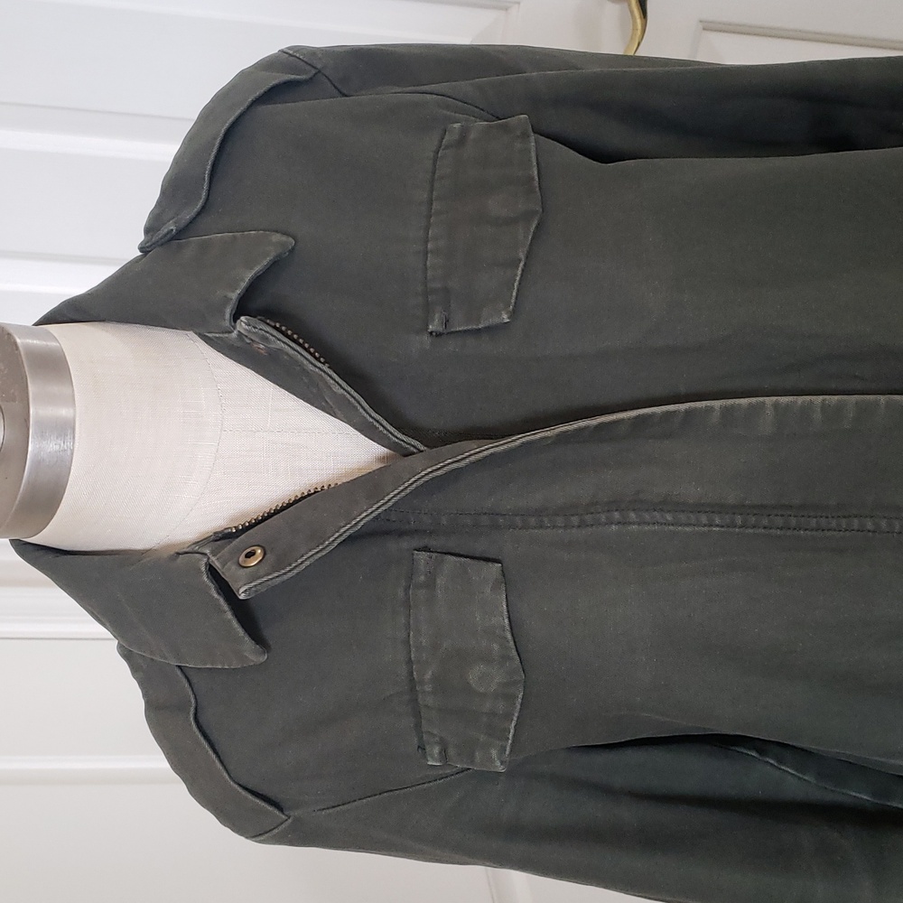 H&M Olive Green Lightweight Utility Field Jacket Oversized Minimalist Size 0P - Picture 8 of 11